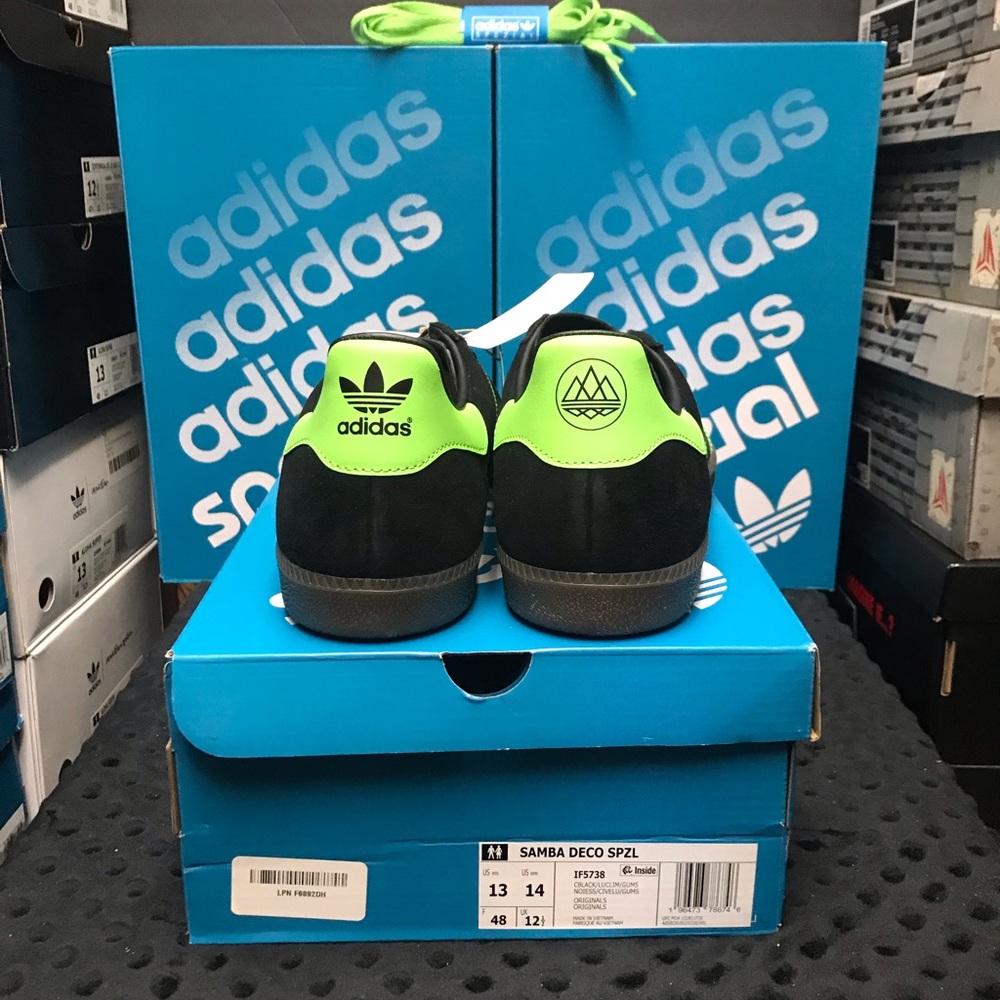 adidas Originals Samba Deco SPZL Black/Lucid Lime 13M IF5738 NWT DS OG BOX - Picture 13 of 14